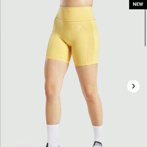 Gymshark Sol Lift Powder Yellow Shorts ~ M ~ Sold Out!!!